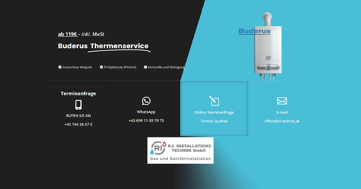 Buderus Thermenservice - Gasgeräte Service, Wartung, Reparatur ...